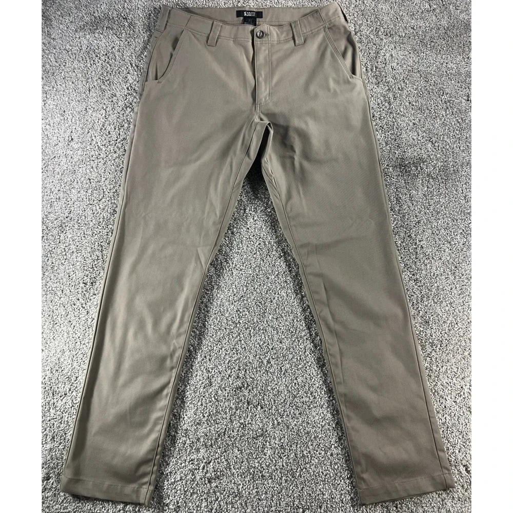 5.11 Tactical Edge Chino Mens 34x34 Khaki Tan Stretch Utility Cargo Trousers